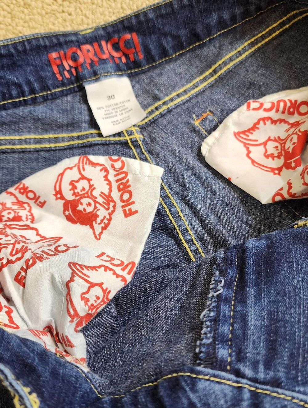 Fiorucci Safety Jeans Vintage 90s Y2K Mid Rise Straight Leg Denim Size 30